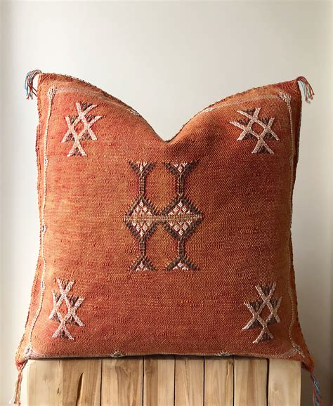 Moroccan cactus silk pillows | Orange pillows, Moroccan home decor ...