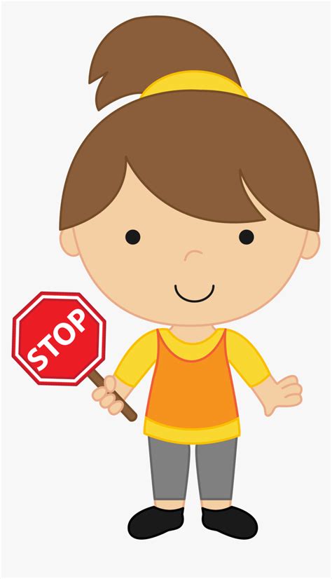Cartoon Stop Sign Clipart - Child Stop Clipart, HD Png Download - kindpng