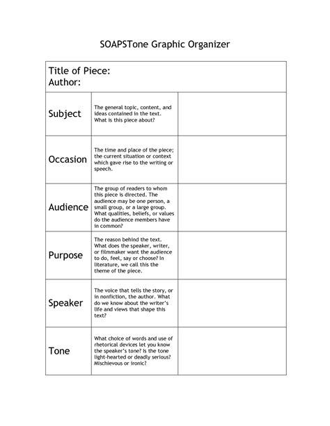 Image detail for -SOAPSTone Graphic Organizer | Graphic organizers, Teaching poetry, Poetry ...