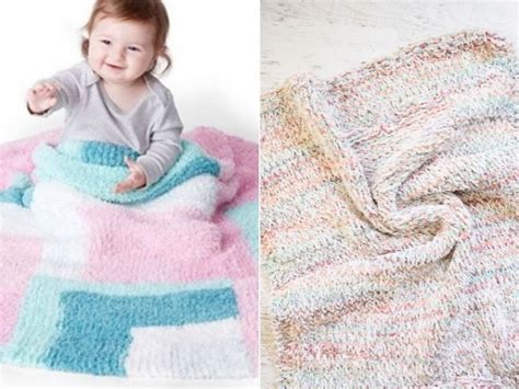 Knitted Baby Blankets in Pastel Shades with Free Patterns