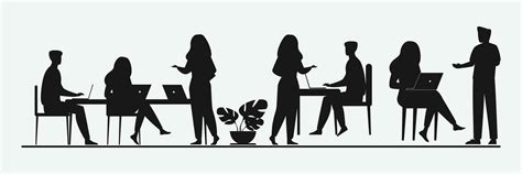 Silhouette of group of professional people doing meeting, Professional ...