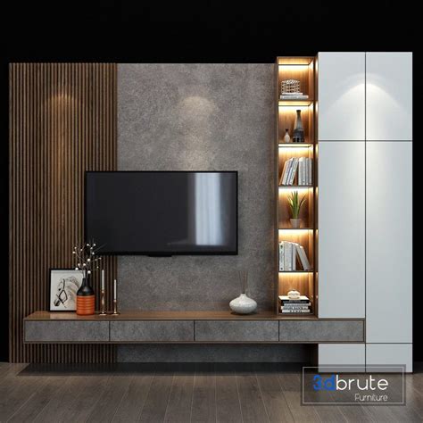 Modern TV Wall Set 3D Model