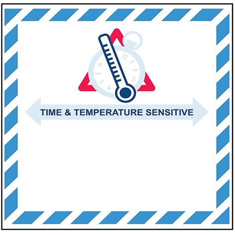 "Time & Temperature Sensitive" Labels - 4 1/4 x 4 1/4" S-19285 - Uline