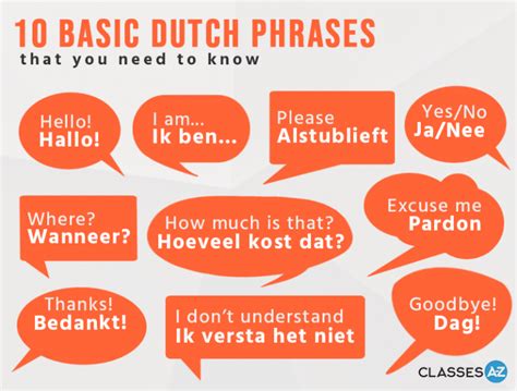 10 Basic Dutch Phrases FREE Infographic - Download Today!