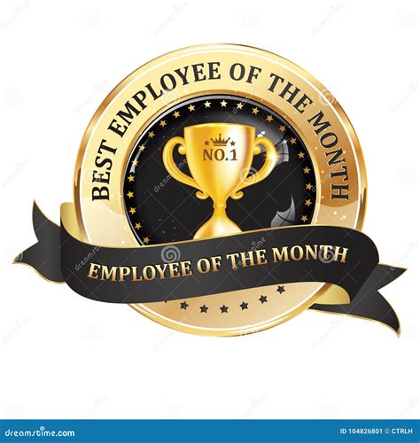 Best Employee of the Month - Workrecognition Award Ribbon Stock Vector - Illustration of sign ...