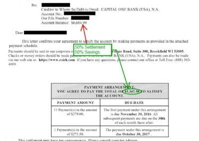 Debt Settlement Letters