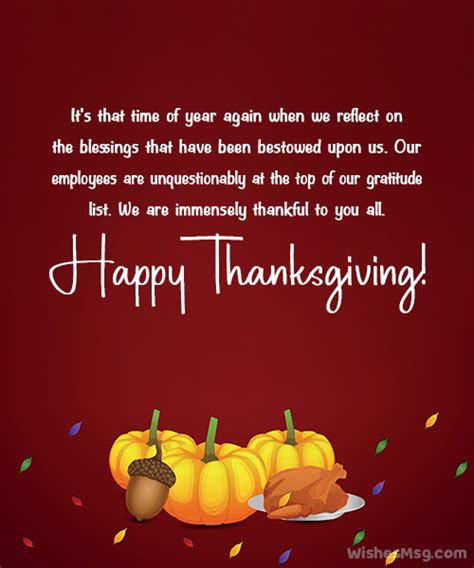 50+ Happy Thanksgiving Messages To Employees - WishesMsg