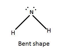 The shape (or geometry) of the amide anion, NH2-, the number of lone ...