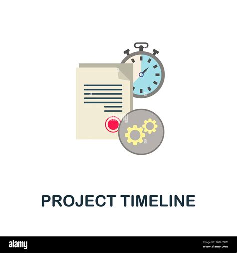 Project Timeline flat icon. Simple sign from crowdfunding collection. Creative Project Timeline ...