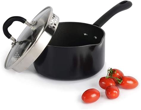 ProCook Gourmet Non-Stick Induction Saucepan with Lid - 16cm - 1.6L - Small Strain & Pour ...