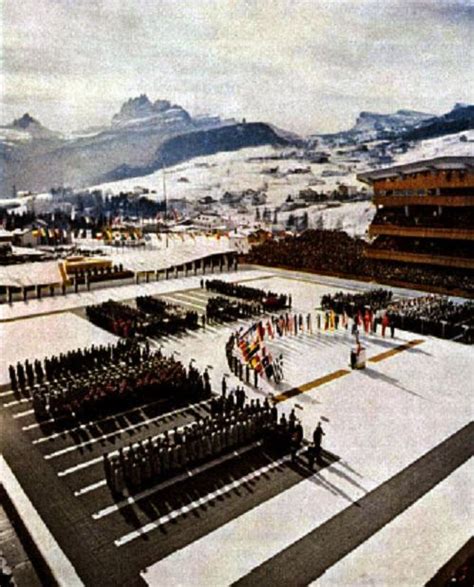 26th January, 1956. The opening ceremony of the Winter Olympics in Cortina d’Ampezzo. | Olympic ...