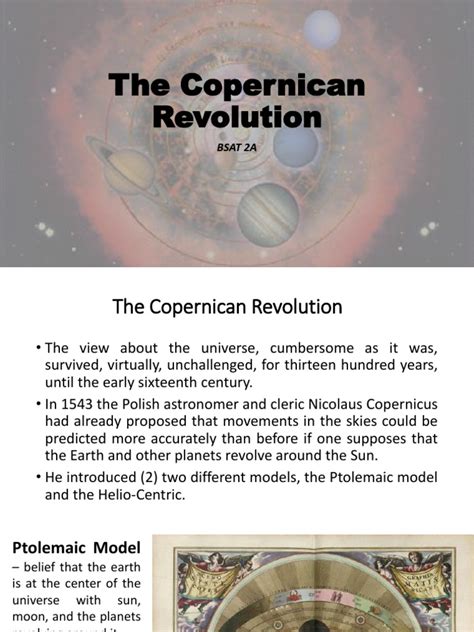 The Copernican Revolution: Bsat 2A | Heliocentrism | Solar System