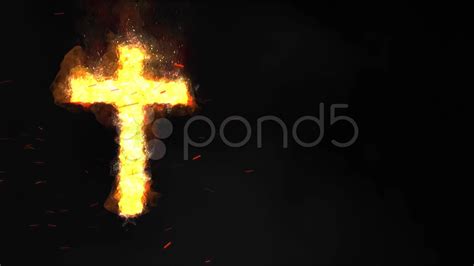 Burning Cross with Smoke and Sparks | Stock Video | Pond5