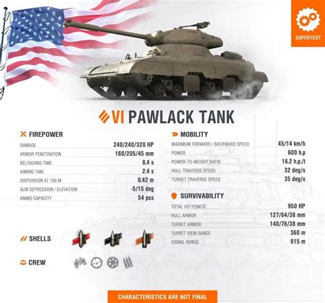 World of Tanks Supertest: Pawlack Tank Tier VI American Heavy Tank