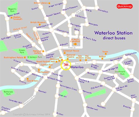 Buses from London Waterloo station | Quickmap