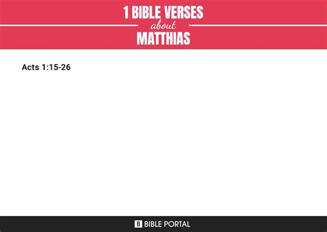 1 Bible Verses about Matthias