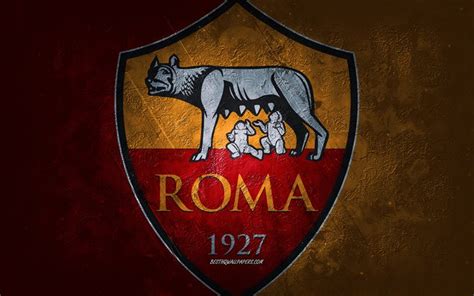 Download wallpapers AS Roma, Italian football team, red yellow background, AS Roma logo, grunge ...