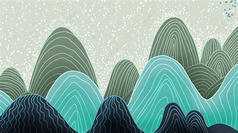 Wavy Lines Abstract Art Gradient Mountains Lines Decorative Painting ...