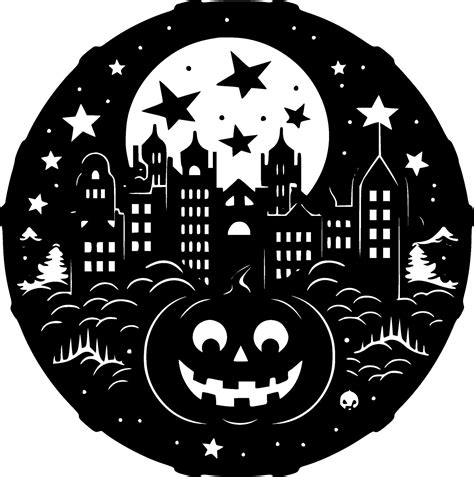 Halloween - Black and White Isolated Icon - Vector illustration ...