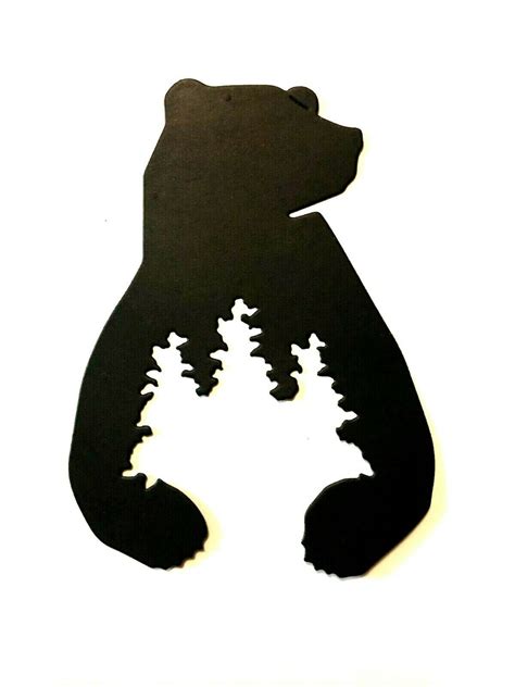 BEAR and TREE Silhouette's Inside of Silhouette of Bears & | Etsy