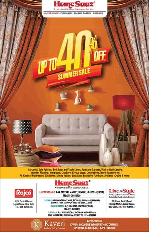 Homesaaz Furniture Up To 40% Off Summer Sale Ad - Advert Gallery