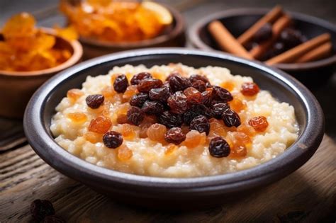 Premium Photo | Mexican Rice Pudding with Cinnamon and Raisins