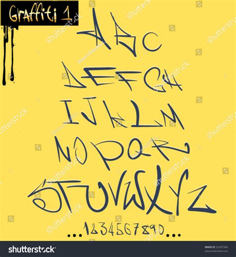 Graffiti Font Hip Hop Alphabet Stock Vector Illustration 32367340 ...