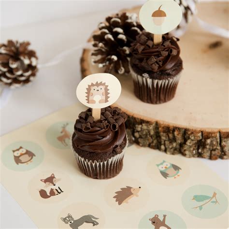 Woodland Animal Cupcake Toppers - Free Download from PrintWorks