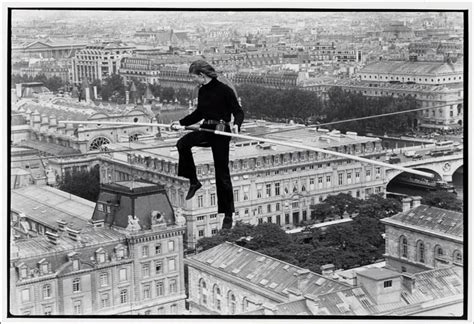 Still from the documentary Man on Wire- Philippe Petit's balancing ...