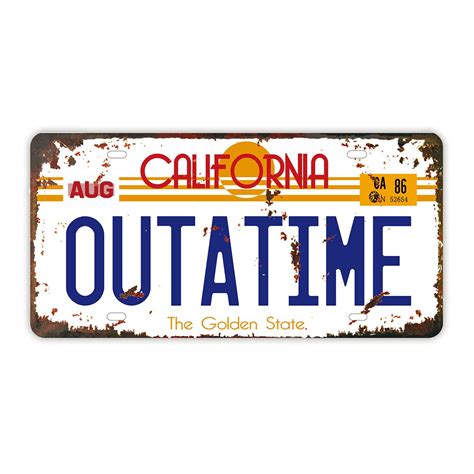 Buy Outatime Back to The Future License Plate Memorabilia, Embossed License Plate Replica ...