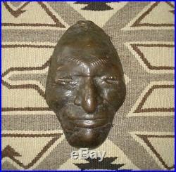 Rare Sitting Bull American Indian Bronze Death Mask | Rare Native American