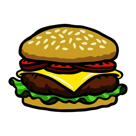 Burger cartoon vector illustration 553404 Vector Art at Vecteezy