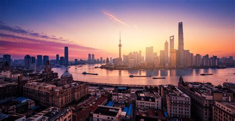 Shanghai Skyline Sunset - Stephen Dupont