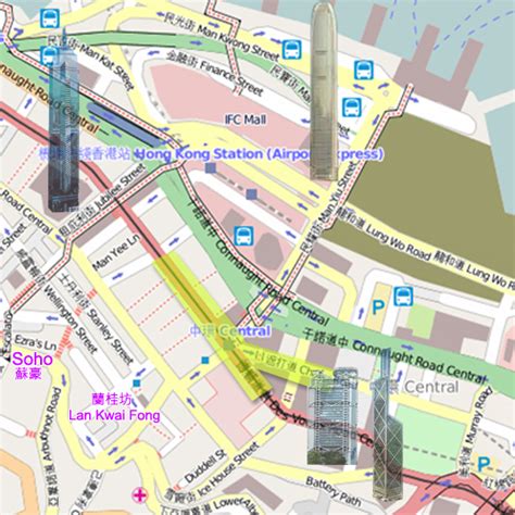 Map Of Hong Kong Central - Europe Mountains Map