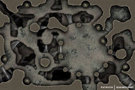 Free D&D Battlemap – The Tangled Caverns • Seafoot Games