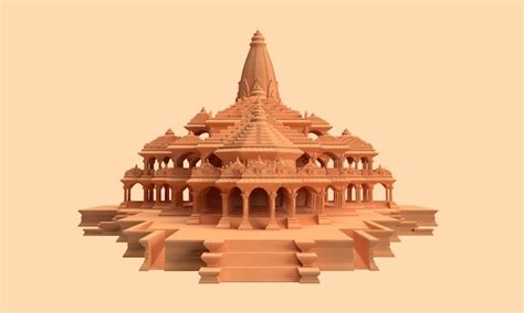 Premium PSD | Ayodhya Ram Mandir Front View