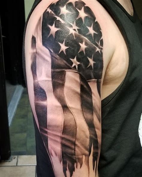 Pin by James Bonnett on Art that inspires | Black and grey tattoos sleeve, American flag sleeve ...