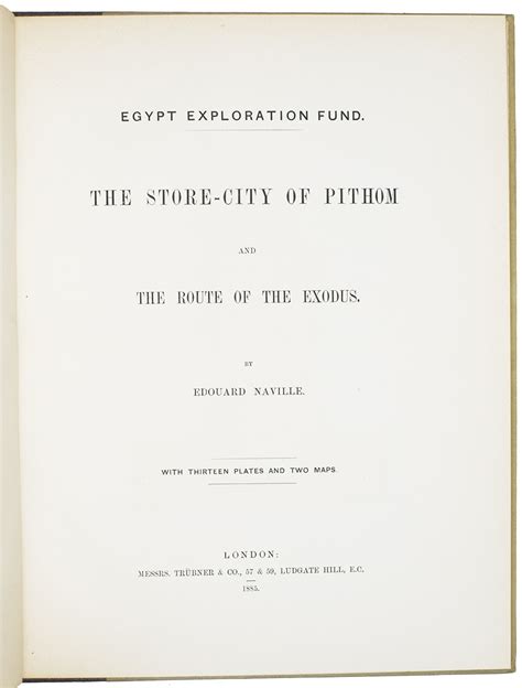 The store-city of Pithom and the route of the Exodus.London, Messrs. Trübner & Co. (colophon ...