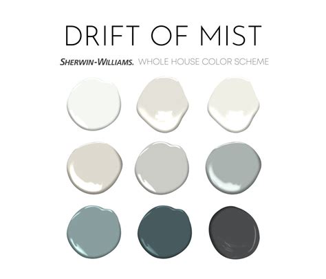 Drift of Mist Sherwin Williams Paint Palette Neutral Interior - Etsy