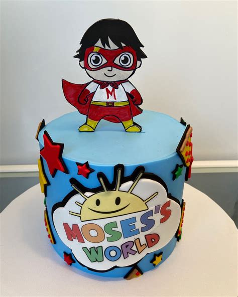 a birthday cake with a cartoon character on top