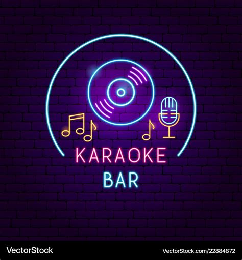 Karaoke bar neon sign Royalty Free Vector Image