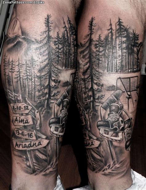 Tattoo of Hockey, Sports, Trees