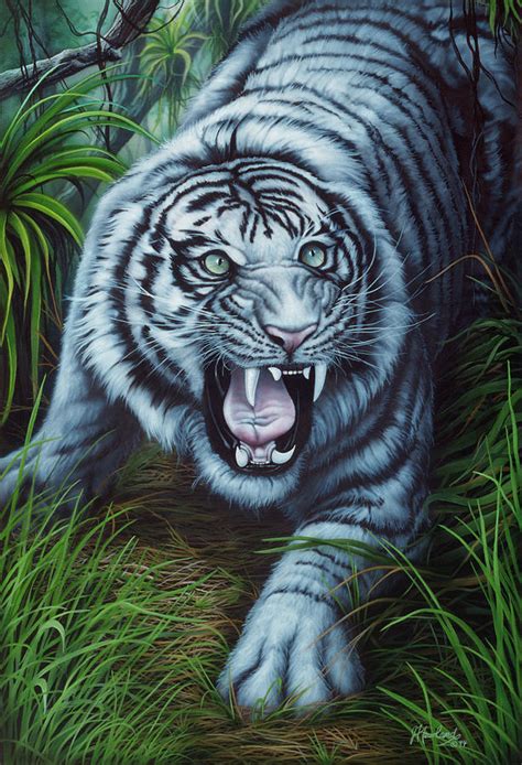 White Tiger Painting by Jenny Newland - Fine Art America