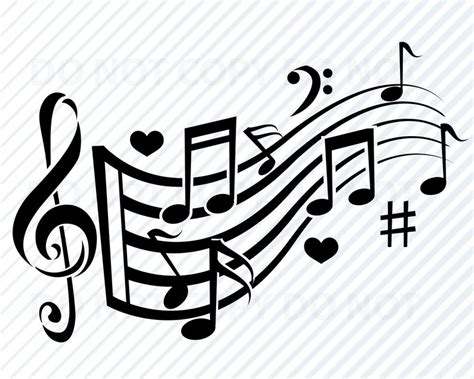 Music Notes SVG Files for Cricut Silhouette clipart Treble - Etsy Australia