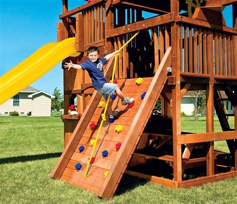 Playhouses with Climbing Wall Options | Rainbow Play Systems