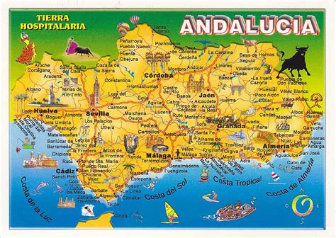 Postcard A La Carte 2: Spain - Andalucia - Andalucia Map