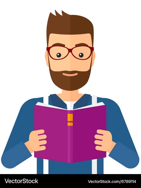 Man reading book Royalty Free Vector Image - VectorStock