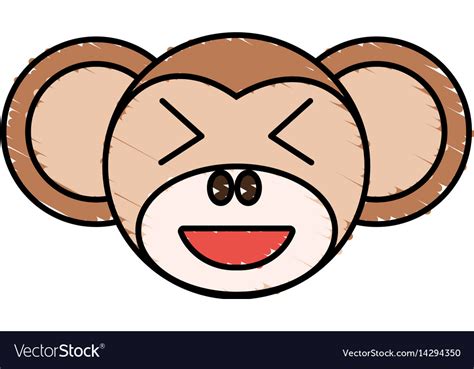 Cute monkey drawing animal Royalty Free Vector Image