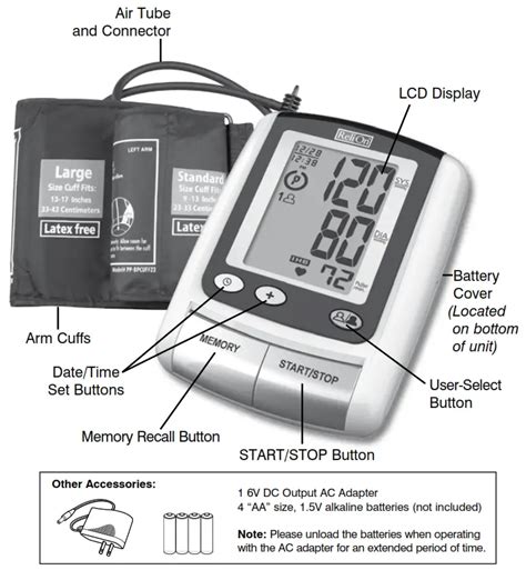 ReliOn Premium Arm Blood Pressure Monitor Manual WMTBPA-845