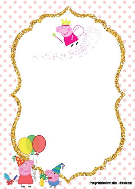 FREE Printable Peppa Pig Invitation Template | Peppa pig invitations, Peppa pig birthday ...